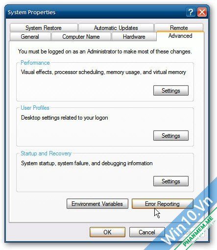 Tắt Error Reporting trong Windows XP 7 8 10 1 disable-Error-Reporting-1