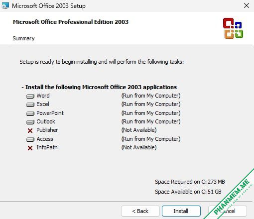 Download Microsoft Office Professional Edition 2003 Full Google Drive 8 Tùy chỉnh cài đặt Office 2003