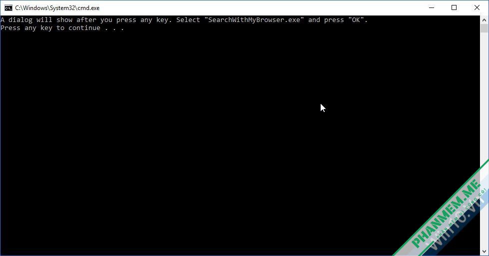 Cách mở kết quả tìm kiếm bằng trình duyệt khác cho Cortana 3 SearchWithMyBrowser.exe