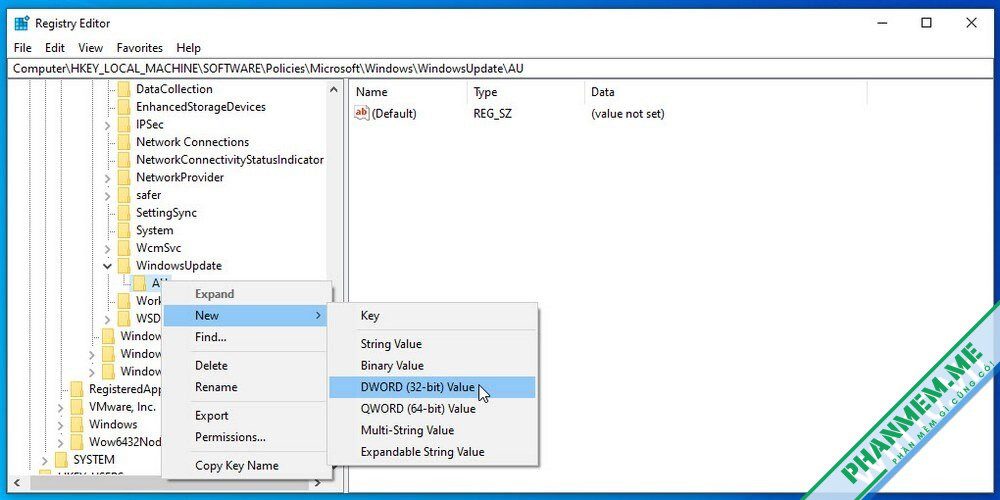 Cách bật / tắt Windows Update Win 10, 11 9 Tắt Update Win 10 registry