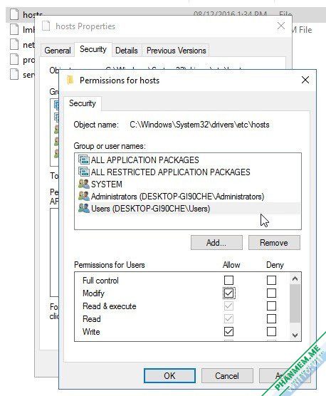 File hosts là gì? Cách sửa file hosts? Công dụng của file hosts? 6 edit permissions