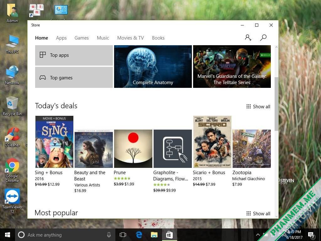 Ghost Windows 10 1703 by ThienIT 32bit + 64bit, Legacy & UEFI 8 ghost win 10 1703 - store