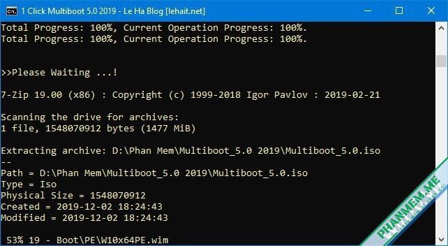 Tạo USB Boot - USB cứu hộ - 1 Click MultiBoot UEFI/Legacy Version 5.0 2 đang tạo usb boot