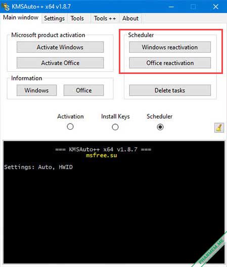 Download KMSAuto++ Portable v1.9.9 b09 - Active Windows & Office 4 Scheduler KMSAuto