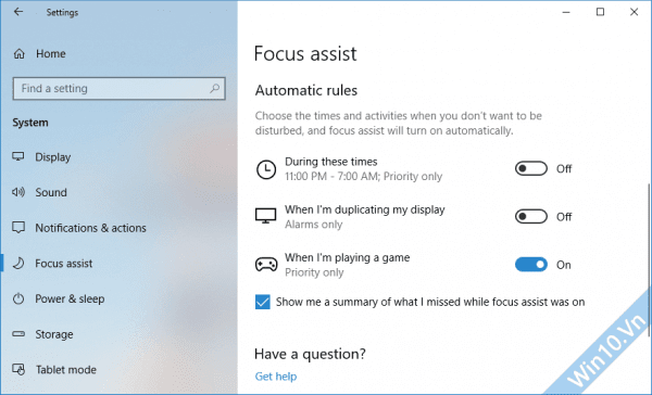 Windows 10 1803 - Redstone 4 có gì mới? 8 Focus Assist