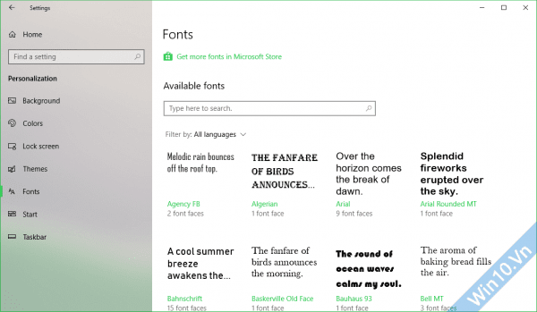 Windows 10 1803 - Redstone 4 có gì mới? 6 Font chữ Windows 10