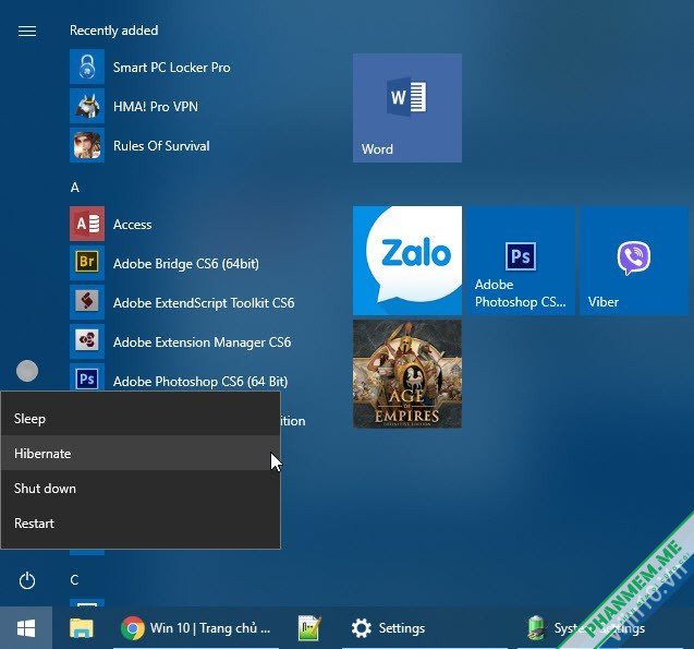 Cách bật chế độ ngủ đông (Hibernate) trên Windows 10 / 11 6 Hibernate Win 10