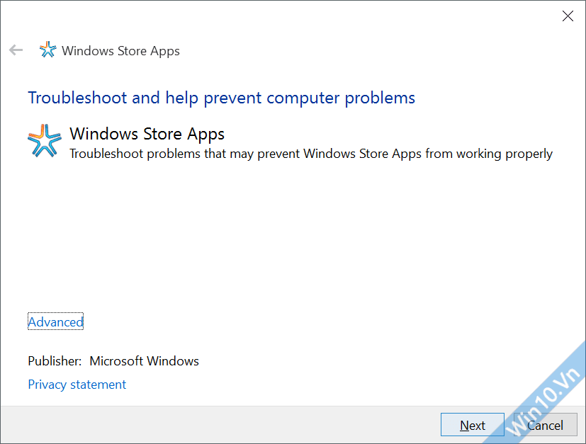 Cách sửa lỗi không tìm thấy Microsoft Store, cài lại Windows 10 Store 3 Windows Store Troubleshooter