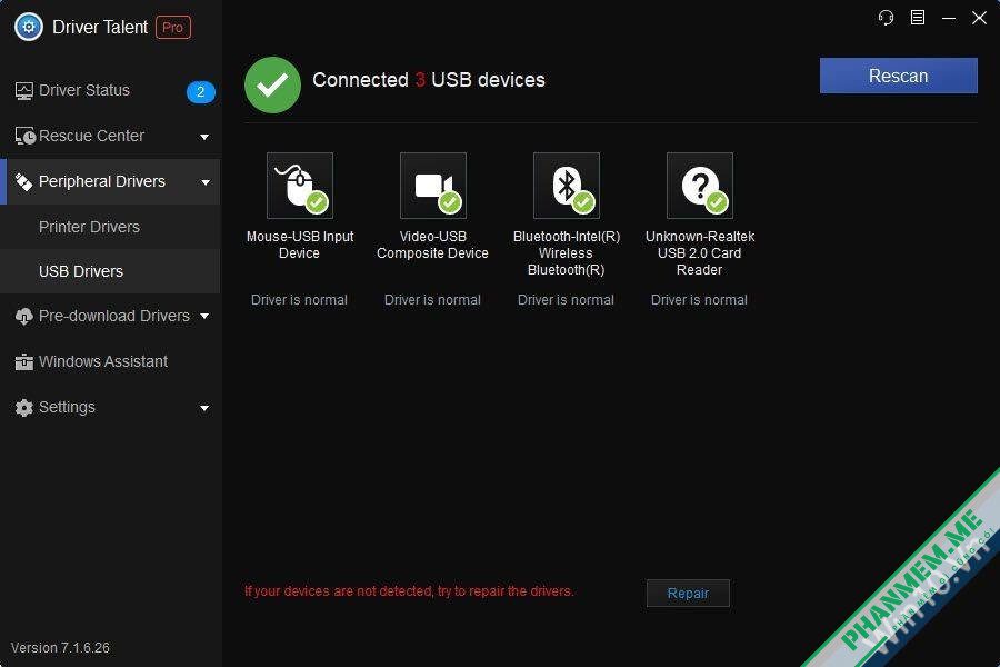Download Driver Talent Pro 8.1.11.56 + Portable + Network Card 9 Driver Talent cài driver cho các thiết bị kết nối qua cổng usb