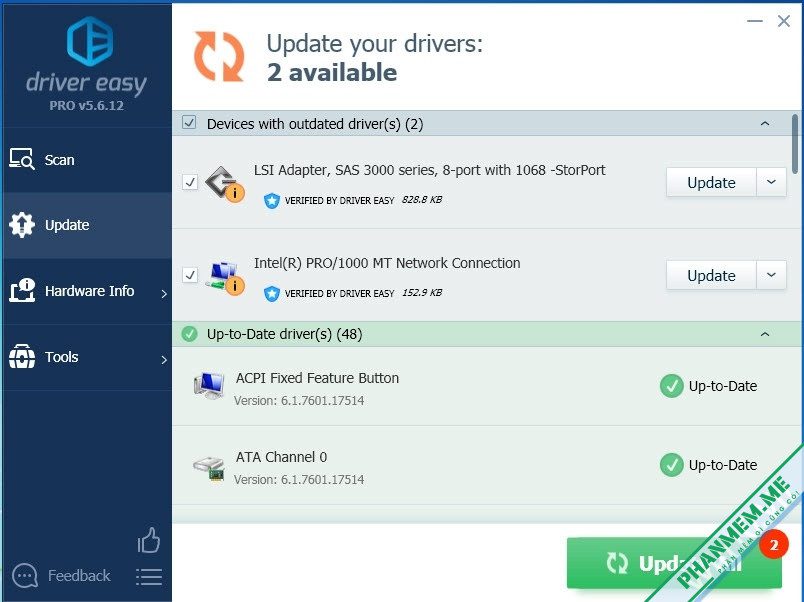 Driver Easy Pro 7.1.1.3510 - Phần mềm cài, cập nhật driver tự động 3 Driver Easy PRO 5.6.14.33488