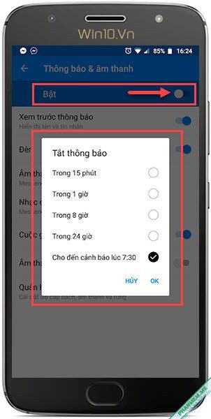 Cách thay đổi âm thanh thông báo của Messenger 6 Tất thông báo Messenger