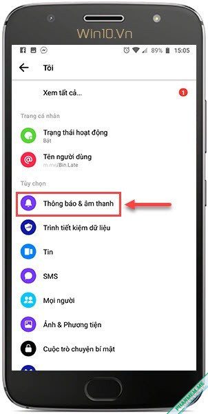 Cách thay đổi âm thanh thông báo của Messenger 3 Thông báo & âm thanh Messenger