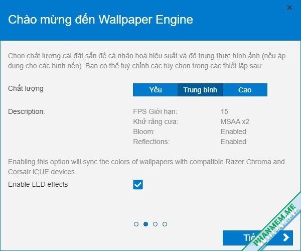 Download Wallpaper Engine v2.6.21 - Tạo hình nền động cho desktop 8 Cài đặt chất lượng Wallpaper Engine