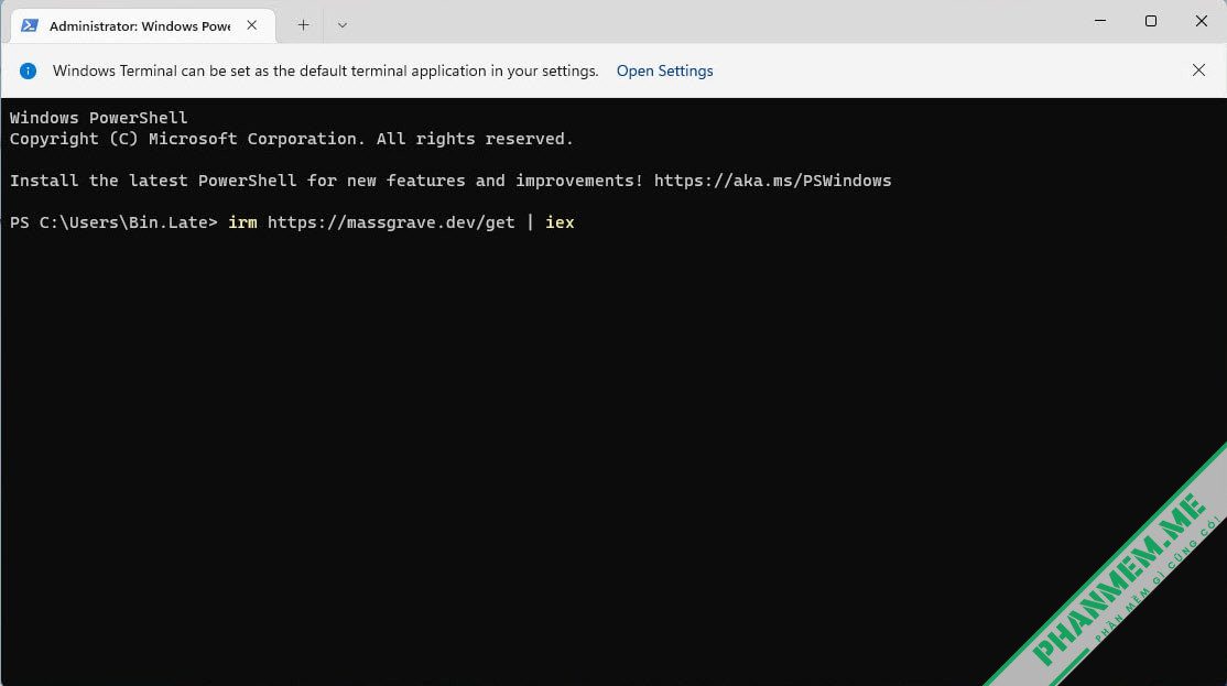 Script Active Win 10, 11 bản quyền số vĩnh viễn & Office 2024, 2021 4 Chạy câu lệnh Windows PowerShell