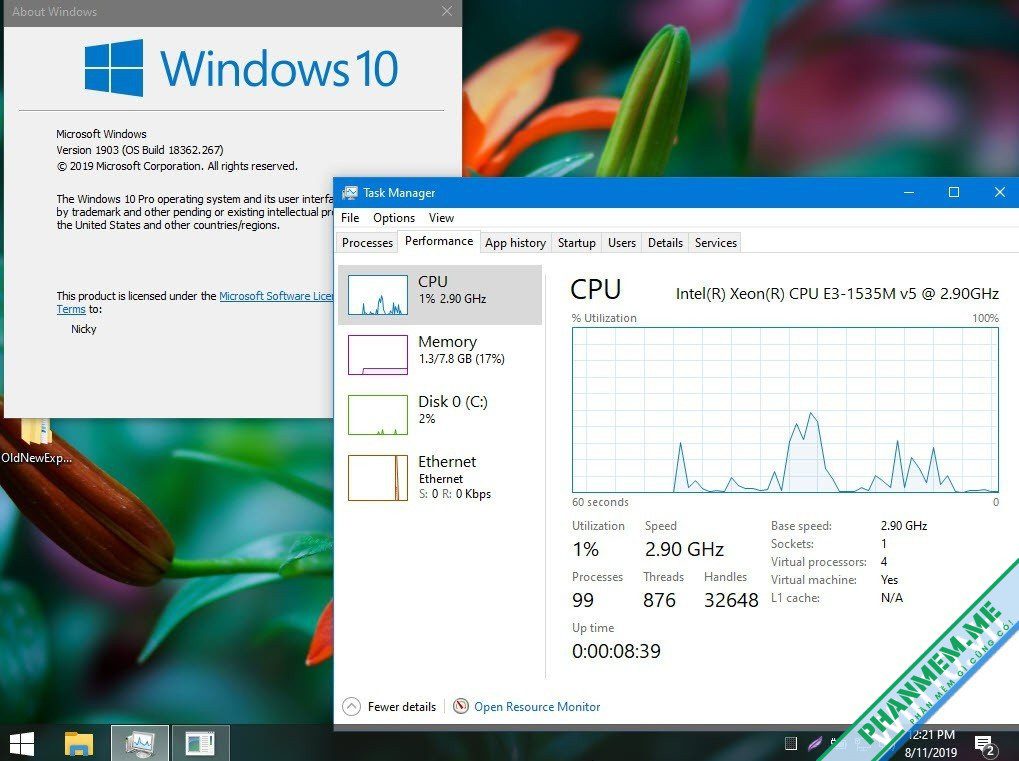 Windows 10 Pro Lite 1903 64bit tinh chỉnh nhẹ nhàng bởi Nicky - Dark Wolf 4 Windows 10 Pro Lite 1903