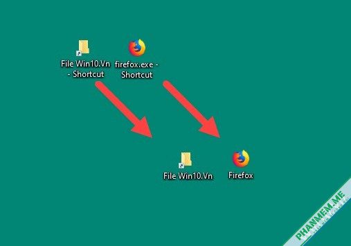 Cách xóa - Shortcut khi đưa file, thư mục, phần mềm ra desktop 1 Xóa -Shortcut khi đưa file, thư mục ra desktop