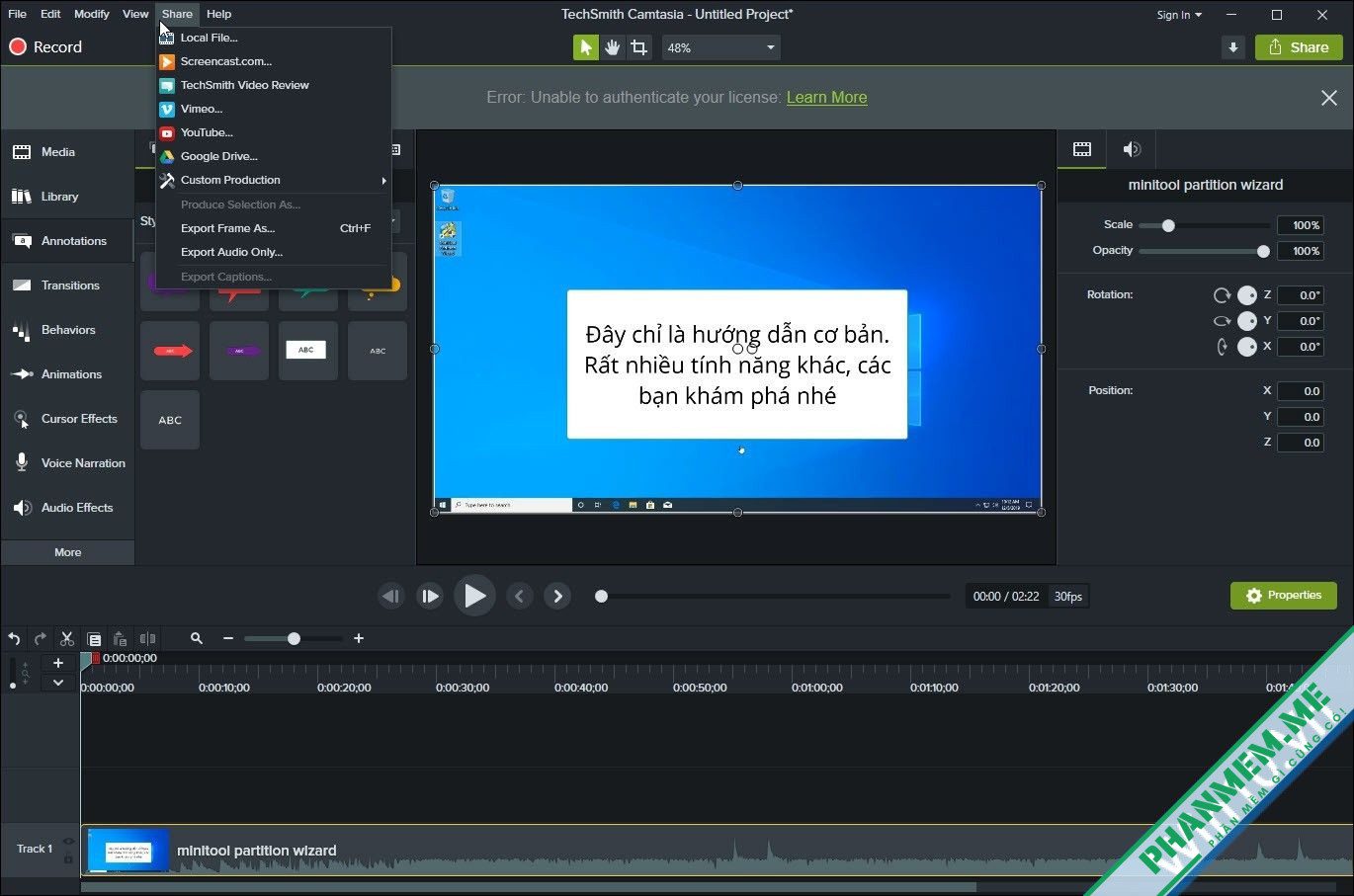 Phần mềm quay phim màn hình TechSmith Camtasia 2025, 2024, 2023, 2022, 2021, 2020, 2019 3 Camtasia Studio Full