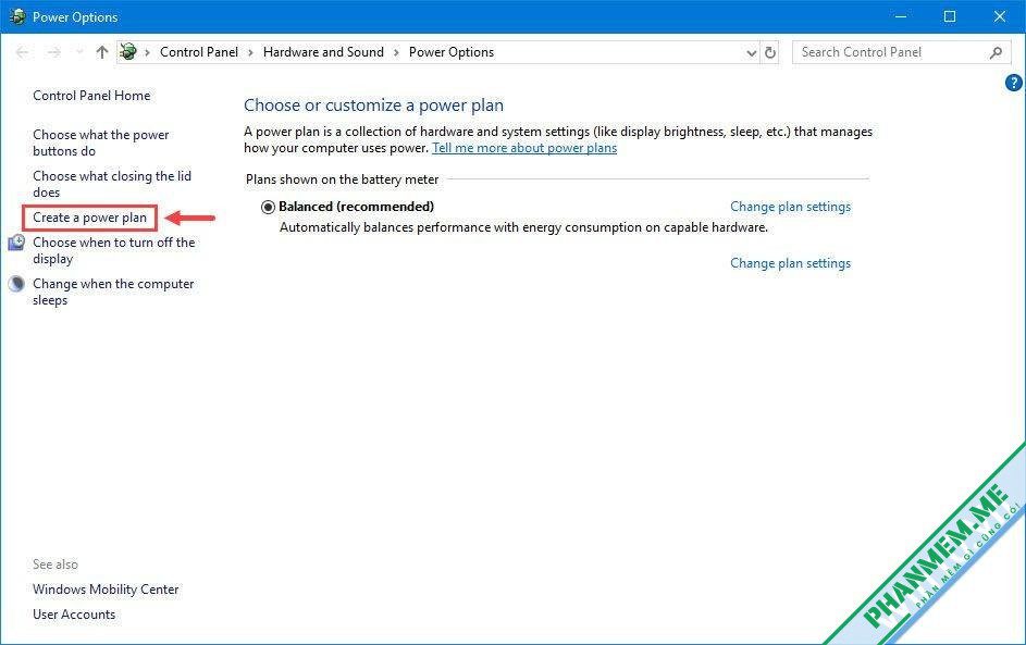 Cách tạo High performance plan cho máy tính/laptop 3 Create a power plan