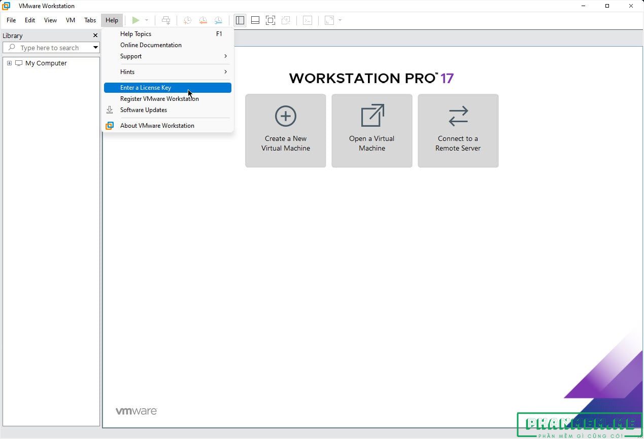 VMware Workstation Pro 25H2u1 25.0.1.25219725: Phần mềm tạo máy ảo 4 enter a License Key VMware Workstation Pro 17