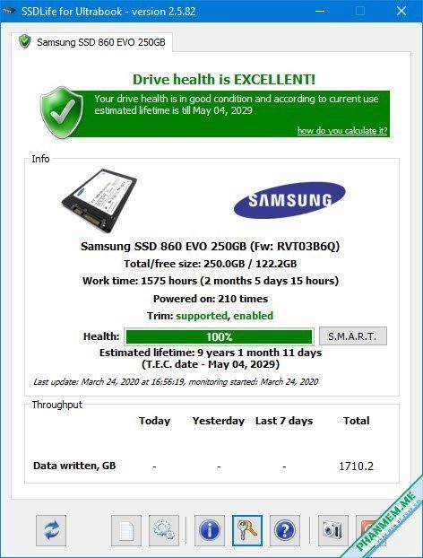 Phần mềm kiểm tra SSD SSDLife Pro 2.5.82 2 SSDLife Pro