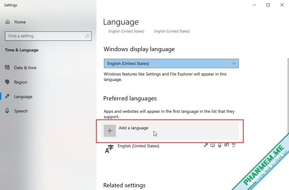 Hướng dẫn cài thêm ngôn ngữ tiếng Việt / English cho Windows 10 2 Add a language