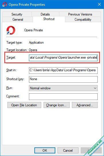 Hướng dẫn sử dụng Google Chrome và các trình duyệt Chromium khác 7 Tạo shortcut mở tab ẩn danh - private tab