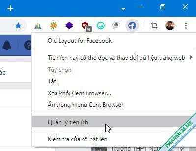 Cách thay đổi giao diện Facebook cũ trên máy tính Windows 5 Quản lý tiện ích