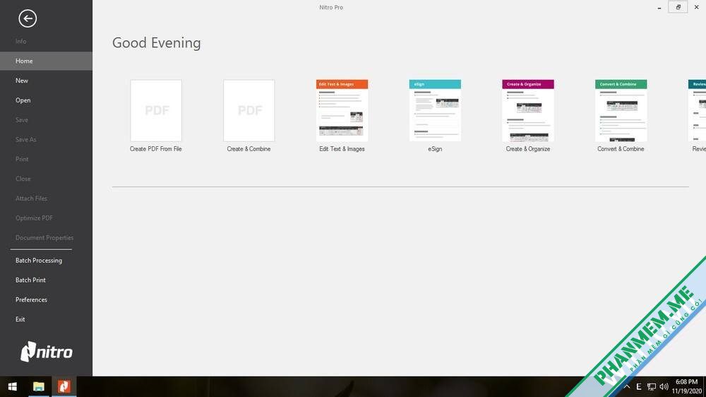 Nitro Pro 14.43.5.0 Enterprise & Retail - Tạo, sửa, convert file PDF 3 Tạo file PDF với Nitro Pro