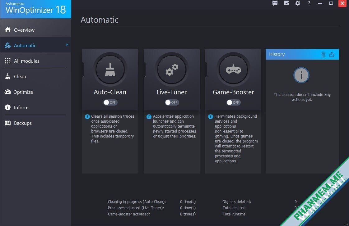 Download Ashampoo WinOptimizer 28.00.20 + Portable - Quét dọn, tăng tốc máy tính 5 Ashampoo WinOptimizer 18 Automatic