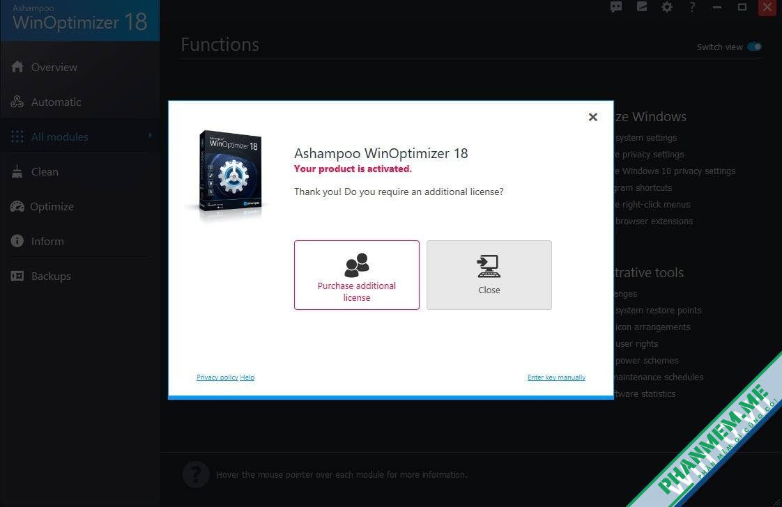 Download Ashampoo WinOptimizer 28.00.20 + Portable - Quét dọn, tăng tốc máy tính 3 Ashampoo WinOptimizer 18 Full Key