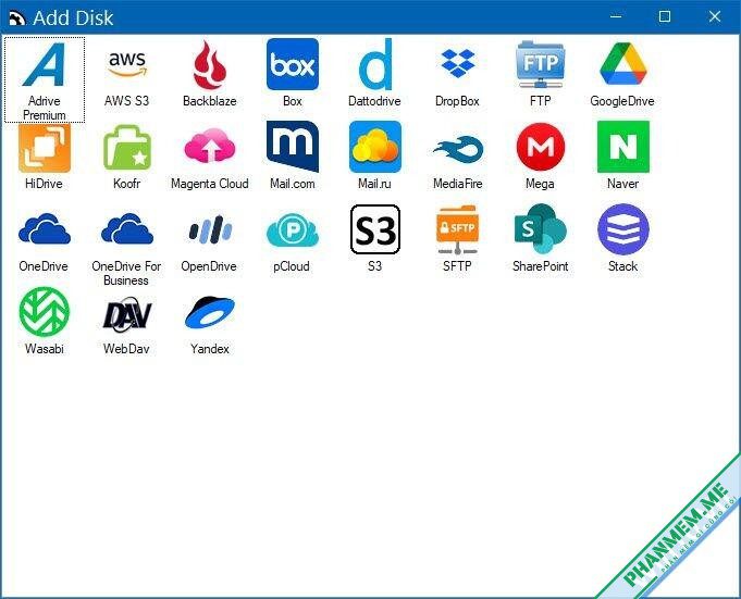 AirLiveDrive Pro 2.4.2 biến các lưu trữ đám mây thành ổ đĩa máy tính 3 Add disk AirLiveDrive Pro