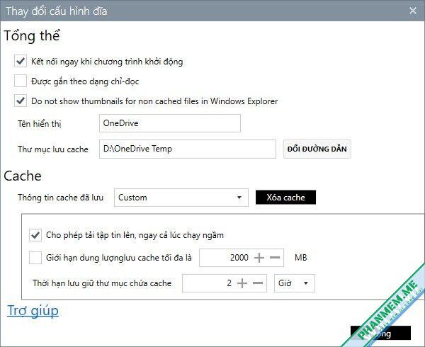 AirLiveDrive Pro 2.4.2 biến các lưu trữ đám mây thành ổ đĩa máy tính 4 Thay đổi cấu hình đĩa AirLiveDrive Pro