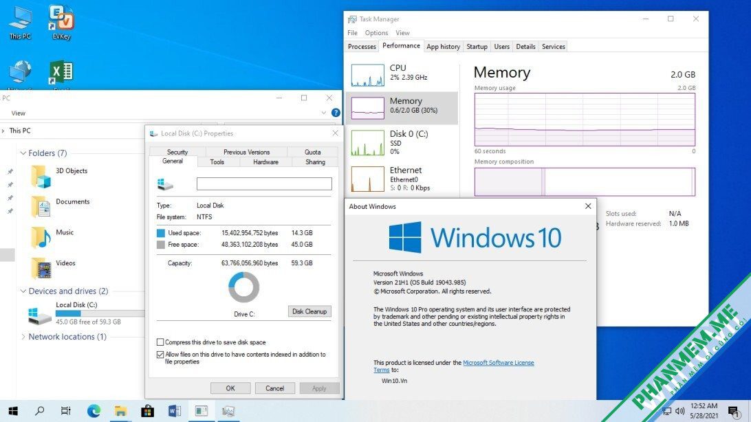 Windows 10 Pro Lite 21H1 AIO 2in1 nhẹ mượt, ổn định by anhdv 3 Windows 10 Pro 21H1 Premium Bootcam