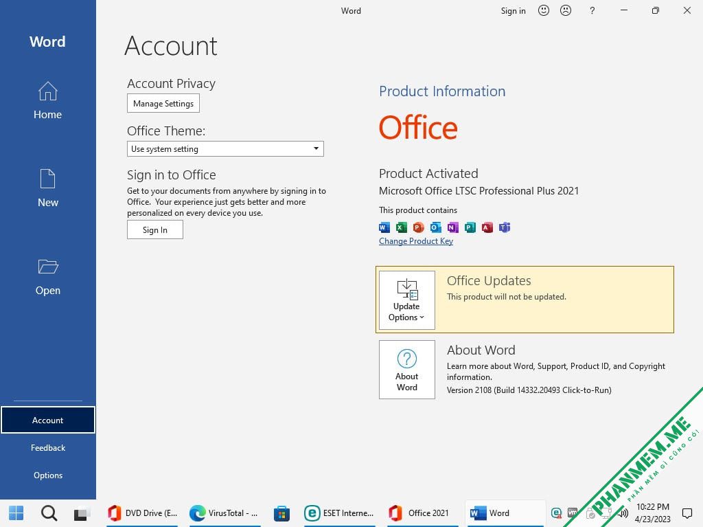 Download Microsoft Office 2021 Professional Plus + Key 11 Word Office 2021 Pro Plus đã kích hoạt