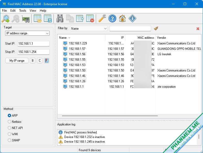Find MAC Address 25.05 - Phần mềm xem địa chỉ MAC 4 Find MAC Address