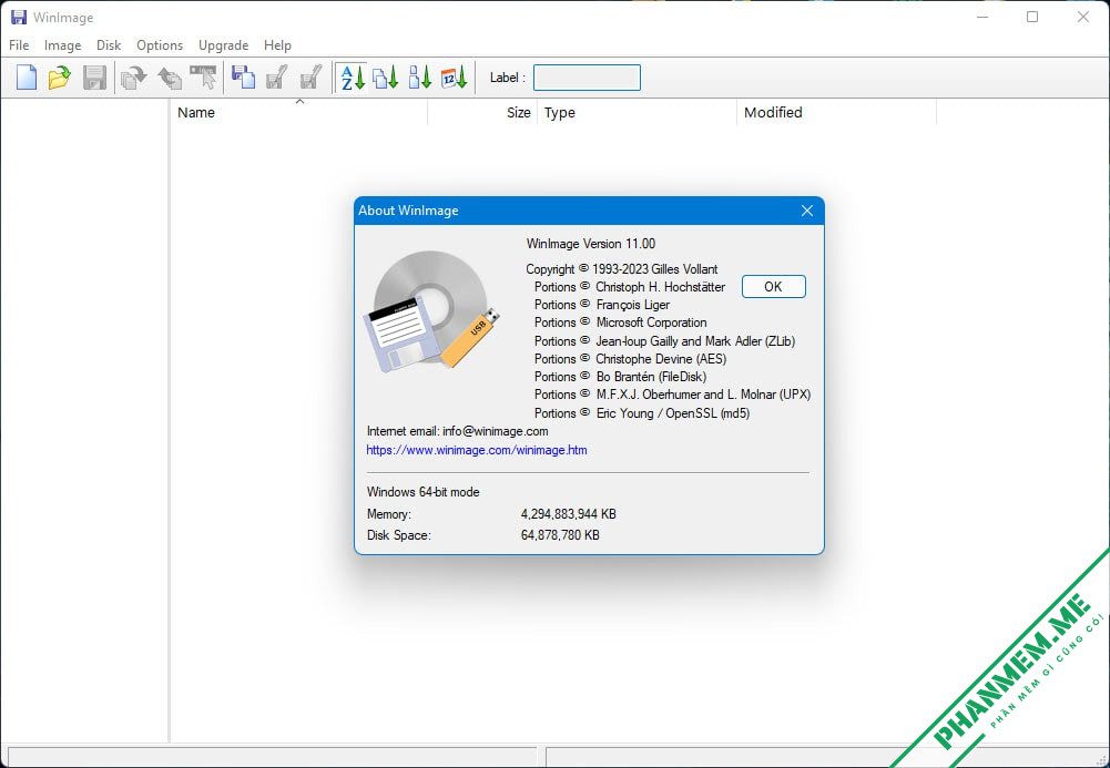 Download WinImage 11.00 - Tạo, chỉnh sửa file ảnh đĩa 1 WinImage