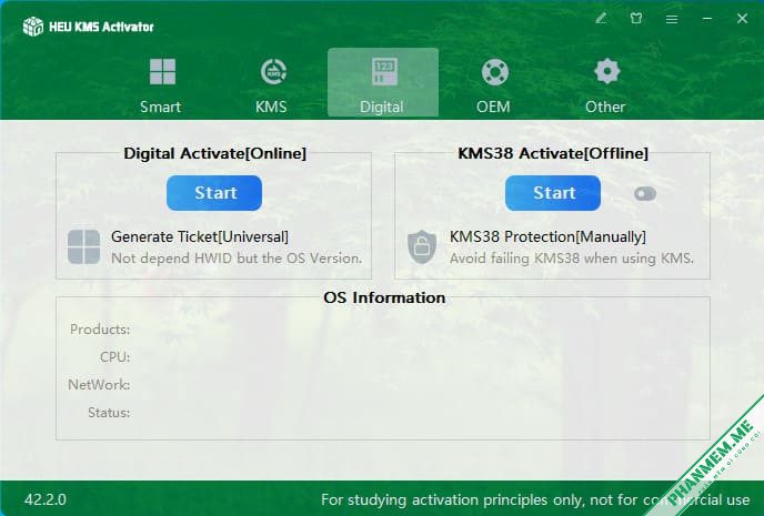 HEU KMS Activator v63.3.0 - Kích hoạt Windows 10, 11, Office 2024, 365 3 HEU KMS Activator Digital