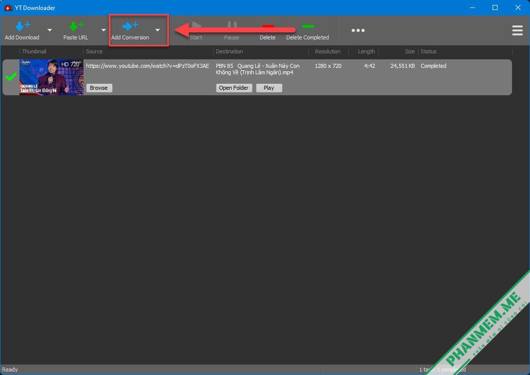 YT Downloader 10.3.0 - Tải Video, MP3 Youtube, Facebook và hàng trăm trang khác 6 Conversion YT Downloader