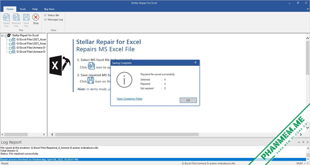 Stellar Repair for Excel 7.0.0.3- Sửa file Excel bị hỏng 7 Sửa chữa file Excel bị lỗi thành công bằng Stellar Repair for Excel