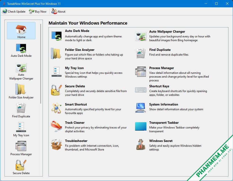 TweakNow WinSecret Plus! 8.8.0 cho Windows 11 và 10 6 TweakNow WinSecret Plus!