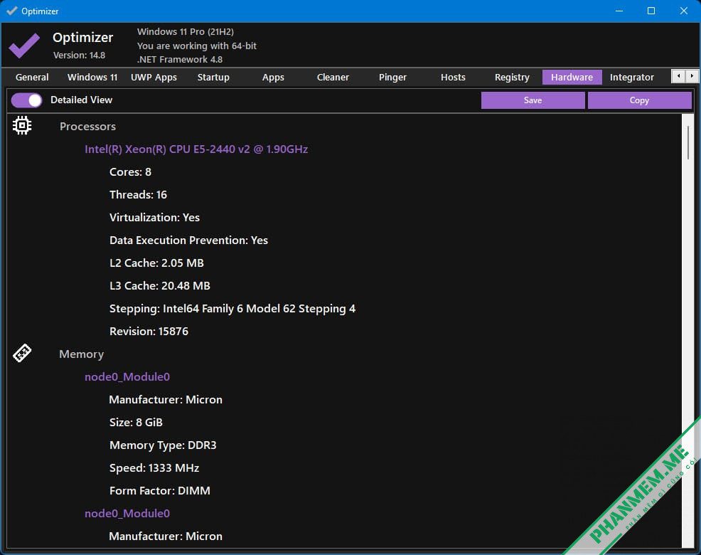 Optimizer 16.7 by hellzerg | Tối ưu hóa Windows 10, 11 10 Xem cấu hình máy tính bằng Optimizer