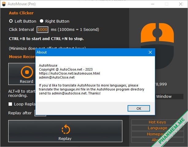 AutoMouse Pro v1.0.5 - Auto Click - Ghi lại hoạt động của chuột 2 AutoMouse Pro - Auto Click - Ghi lại hoạt động của chuột