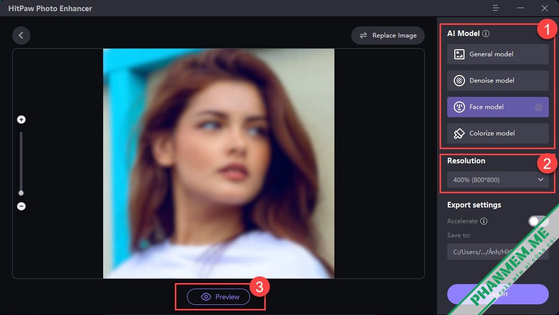 HitPaw Photo Enhancer 2.2.3.2 + Portable - App làm rõ ảnh mờ 3 HitPaw Photo Enhancer phục hồi ảnh mờ