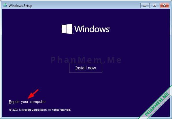Cách đăng nhập máy tính mà không cần mật khẩu - Bypass Administrator Password 5 Repair your computer
