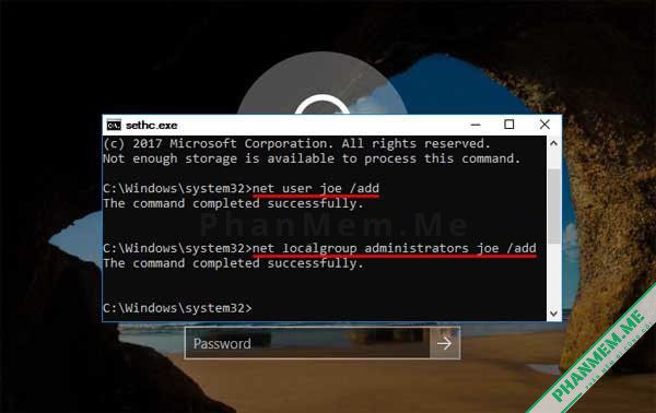 Cách đăng nhập máy tính mà không cần mật khẩu - Bypass Administrator Password 8 Tạo tài khoản Admin mới trong lúc đăng nhập