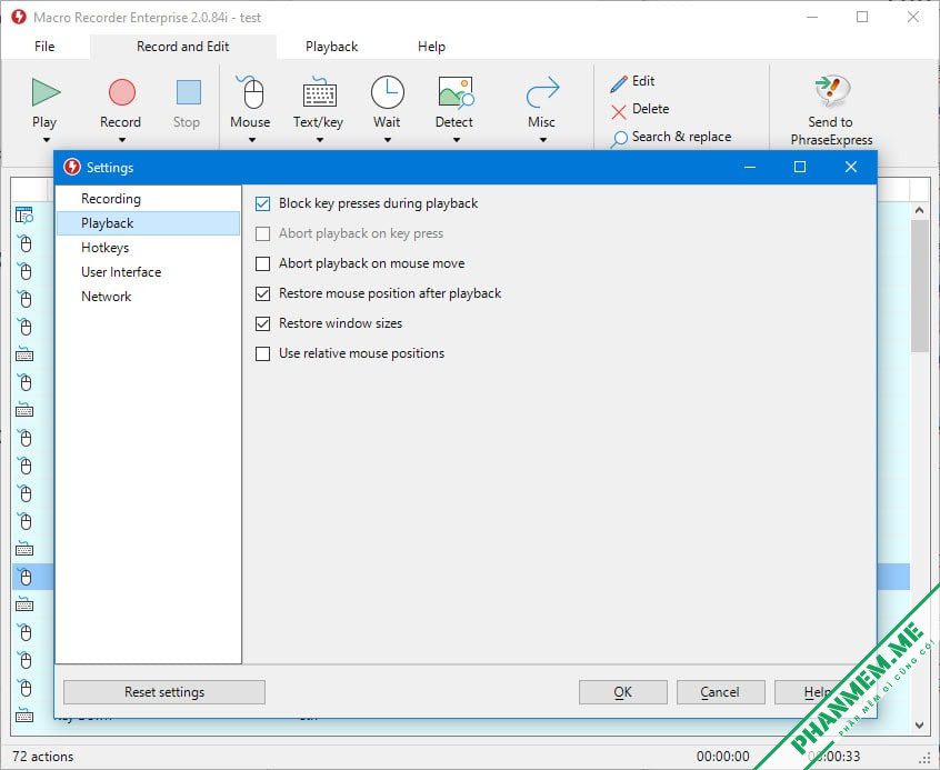 Download Macro Recorder Enterprise 3.0.56 + License Key 5 Cấm nhấn phim khi chạy auto bàn phím chuột
