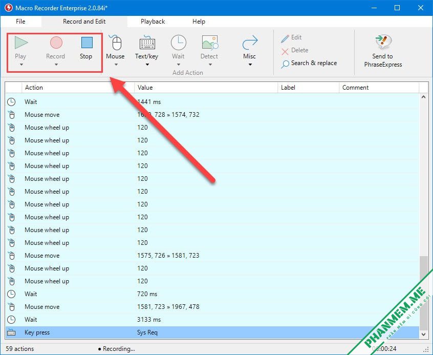 Download Macro Recorder Enterprise 3.0.56 + License Key 2 ghi lại bàn phím chuột Macro Recorder Enterprise