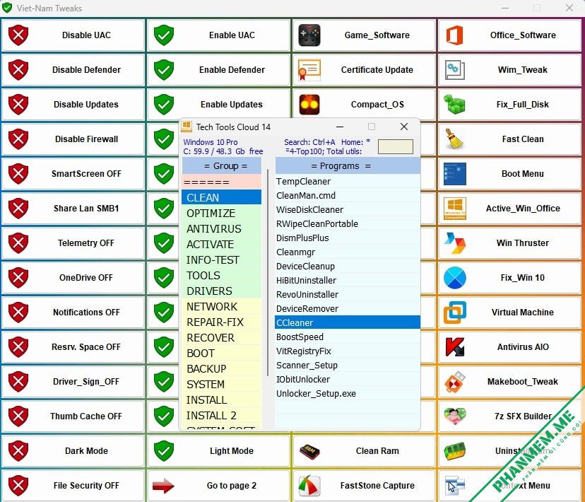 Download Tweaks AIO by Huynh Vu Thang - Tweaks Windows 10, 11 4 Tweaks AIO 2100 Soft Portable