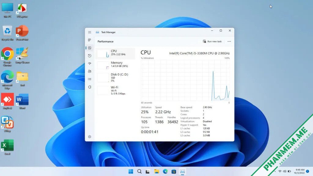 Download Windows 11 Pro 22H2 Premium AIO 5 in 1 - Anhdv 6 Windows 11 Pro 22H2 Premium AIO 5 in 1 - Anhdv - CPU & RAM Usage