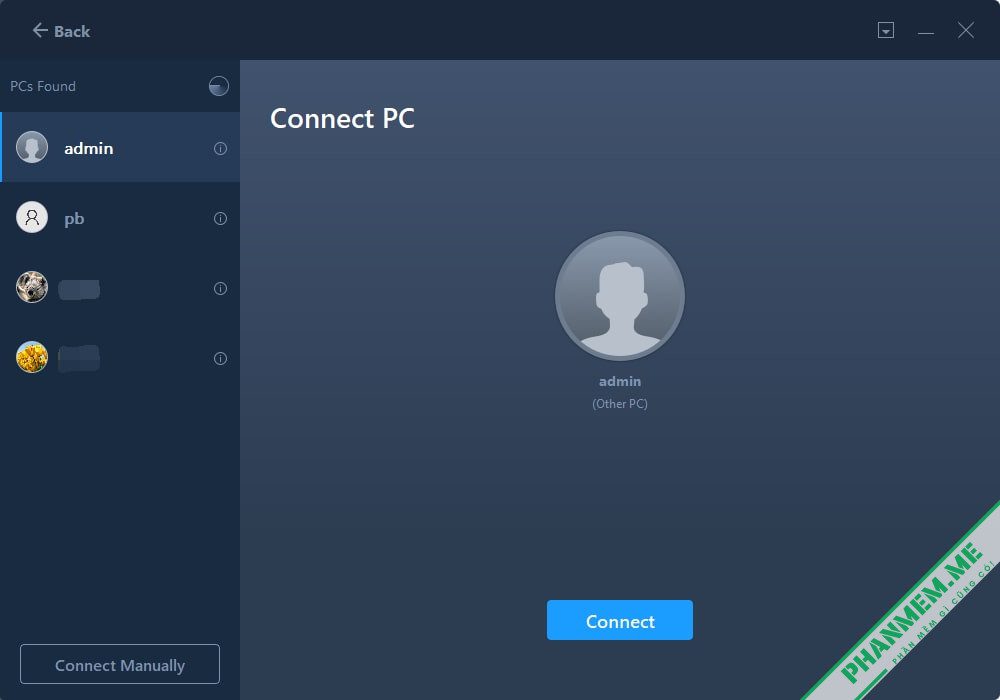 EaseUS Todo PCTrans Professional / Technician 13.11 chuyển dữ liệu, phần mềm sang máy tính mới 4 Connect PC